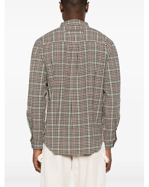 Henrik Vibskov Brown Hole Checked Shirt for men