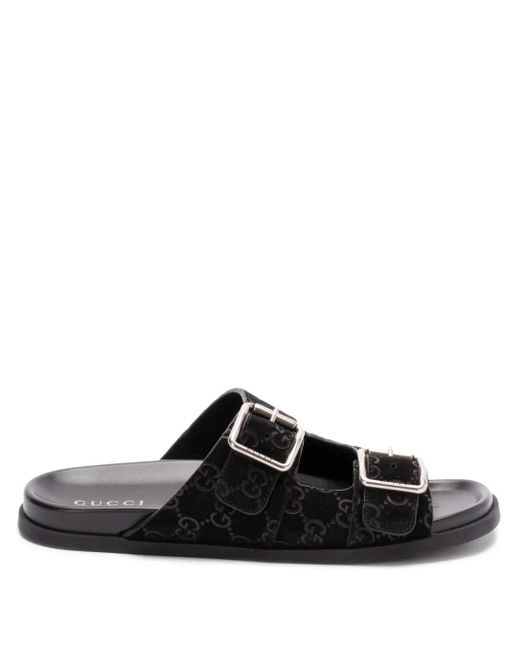 メンズ Gucci スエード サンダル Black