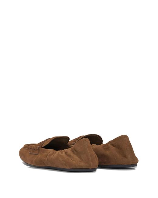 Miu Miu Brown Loafer aus Wildleder
