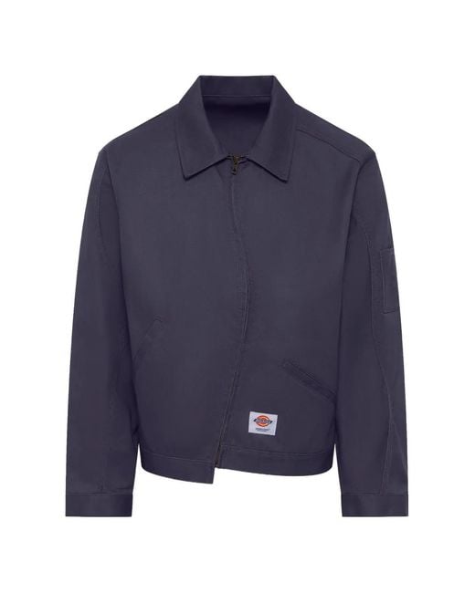 Undercover Blue X Dickies Curved-Zip Shirt Jacket for men