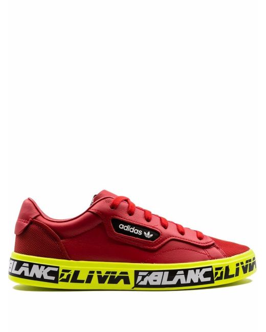 Adidas Red X Olivia Oblanc Sleek Sneakers