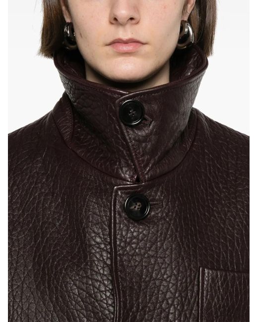 AMI Brown Leather Jacket