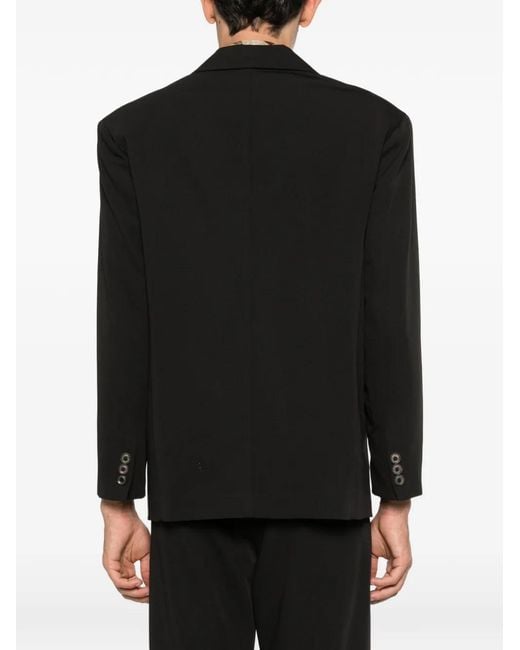 Imperial Black Notched-Lapel Double-Breasted Blazer for men