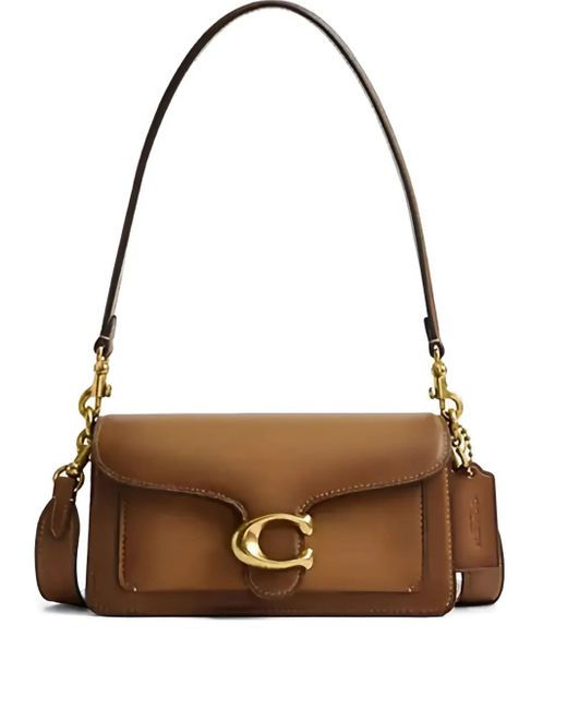 COACH Brown Tabby C-Logo Shoulder Bag