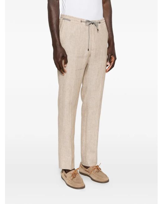 Corneliani Natural Drawstring Trousers for men