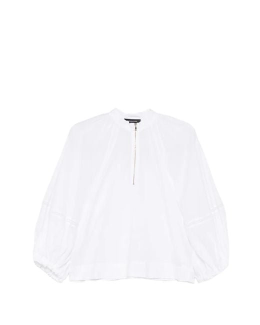 Fabiana Filippi White Blouse À Manches Bouffantes