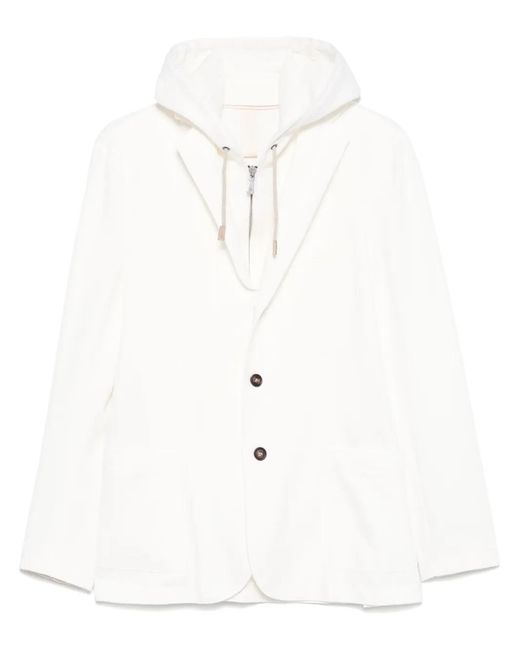 Eleventy White Layered-Effect Blazer for men