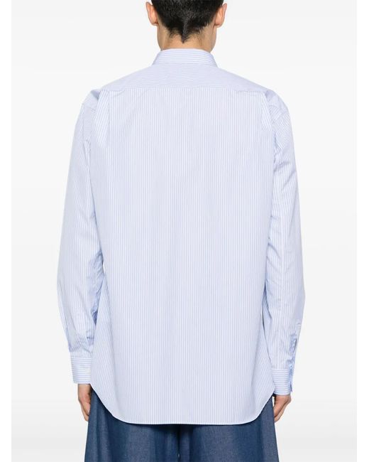 Camicia Con Design Patchwork A Righe di Comme des Garçons in Blue da Uomo
