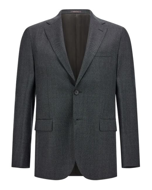 Boggi Blazer Met Vogeloog Van Scheerwol in het Black voor heren