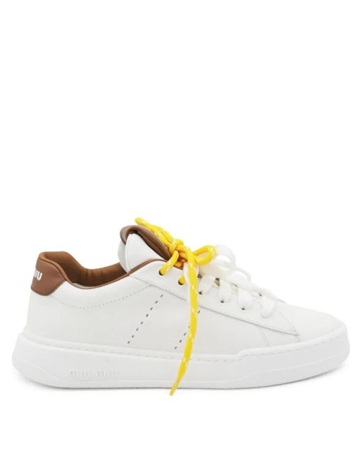 Miu Miu Metallic Sneakers mit dicker Sohle