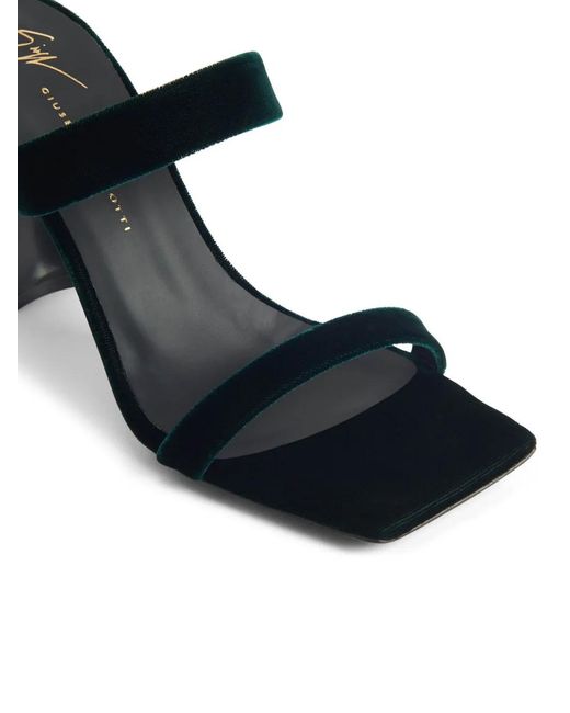 Giuseppe Zanotti Black Flaminia 85 Mm Velvet Sandals