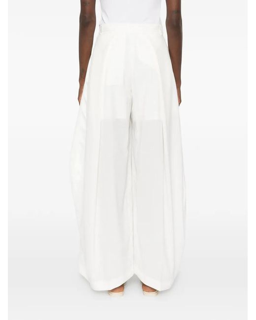 Sacai White Buckle Trousers