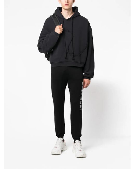 Givenchy Black Intarsia-knit Logo Track Pants for men