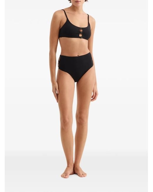 Eres Black Bloom Cut-Out Bikini Top