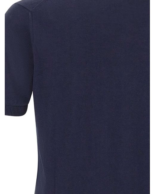 Kangra Blue Ribbed Short-Sleeve Sweater for men