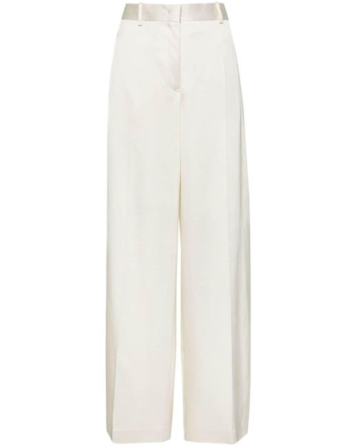 Jil Sander Twill-weave Pressed-crease Trousers White