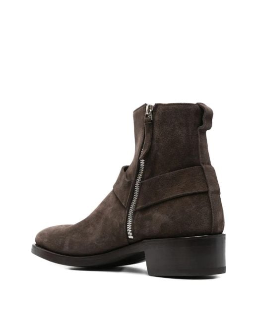 Premiata Brown Ankle Boots With Side Zip for men