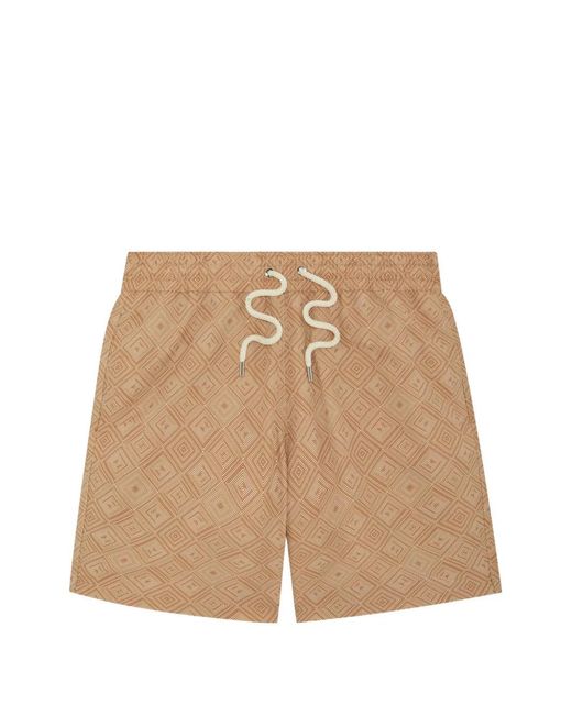 Frescobol Carioca Natural Santos Angra Madeira-Print Swim Shorts for men