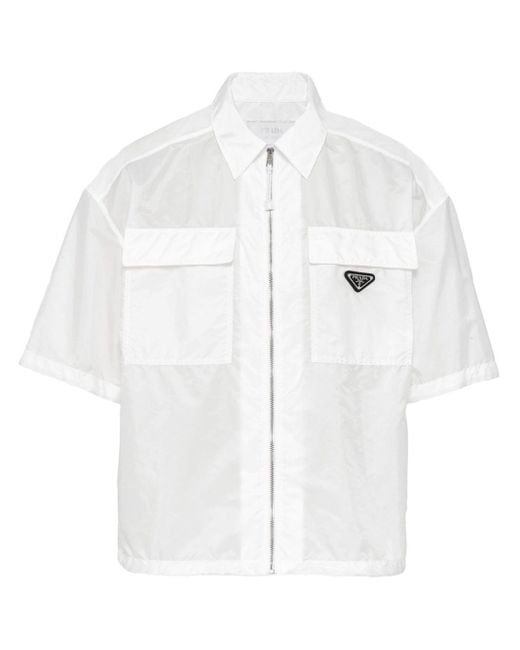 Prada White Re-nylon Shirt for men