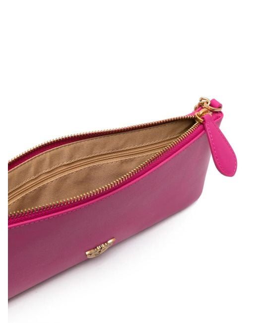 Pinko Purple Love Birds-Plaque Shoulder Bag