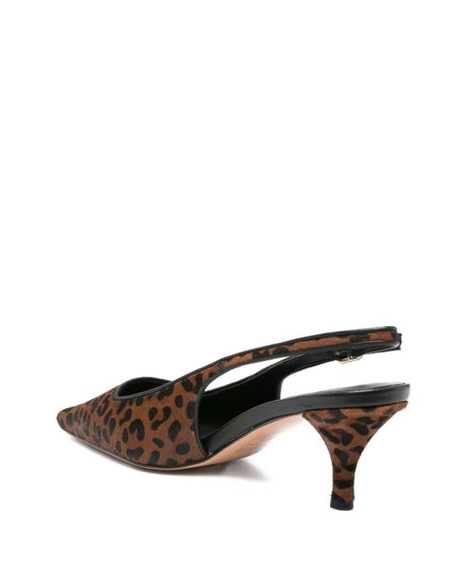 Twinset Brown 70Mm Slingback Leopard Pumps