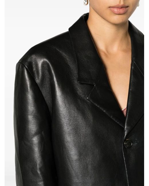 Nanushka Black Blazer Aus Faux-Leder