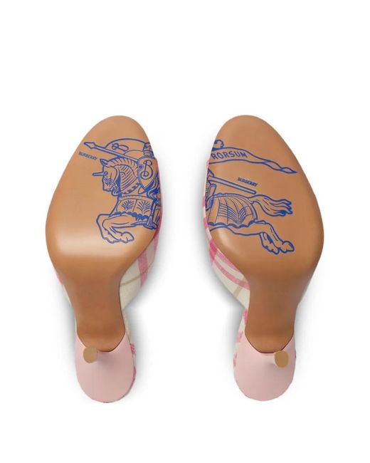 Burberry Pink Check Mews High Sandals
