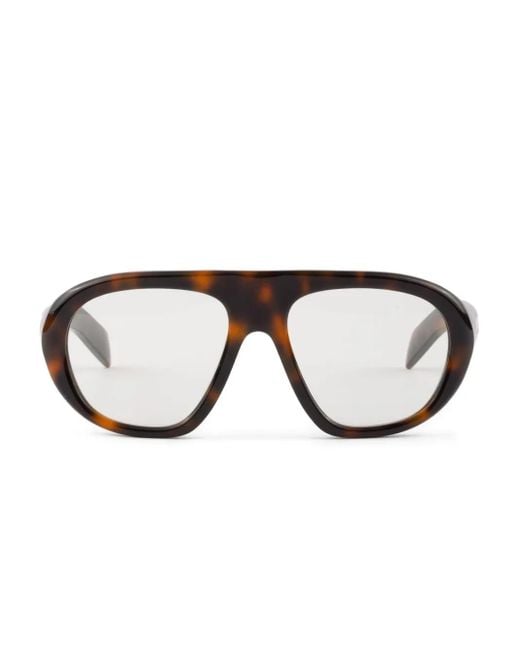 Prada Brown Pilot-Frame Sunglasses