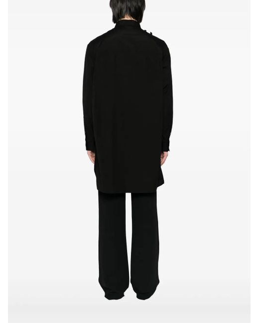 Yohji Yamamoto Black Pintuck-Detailed Shirt for men