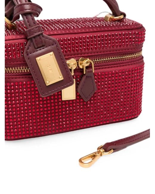 JW PEI Red Cleo Crystal-Embellished Clutch Bag