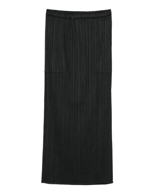 Pleats Please Issey Miyake Black Midirock Mit Falten