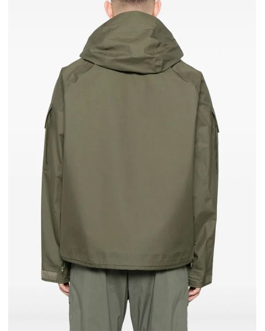 C P Company Green Logo-Patch Hooded Jacket for men
