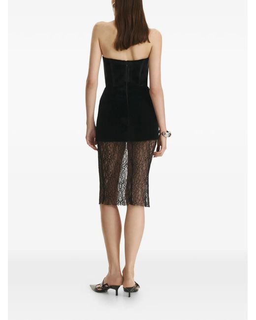 Vestiaire d'un Oiseau Libre Black Velvet Lace Midi Dress