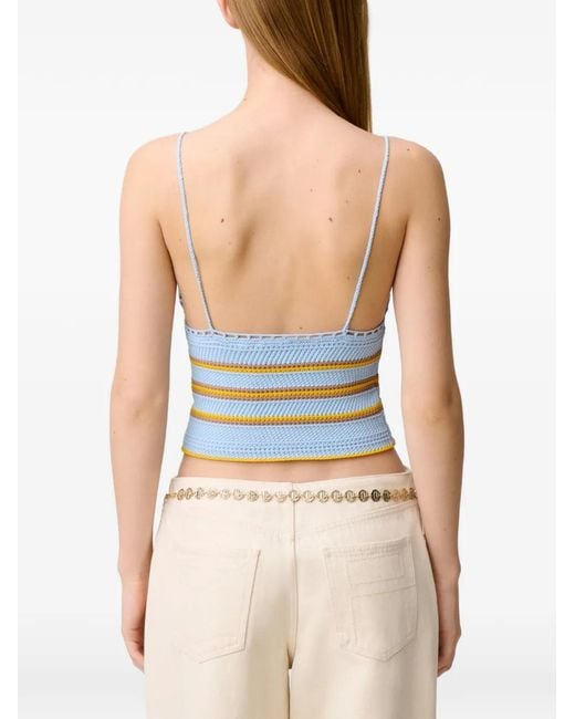 Claudie Pierlot Blue Multicolour Crochet Top