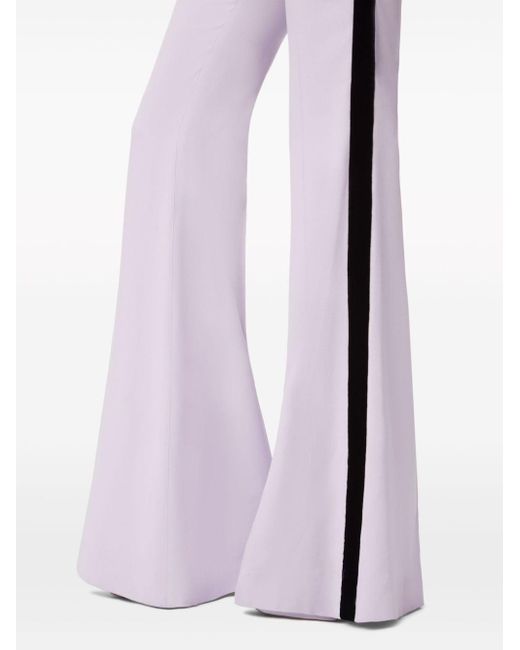 Nina Ricci Purple Cady Striped Flared Trousers