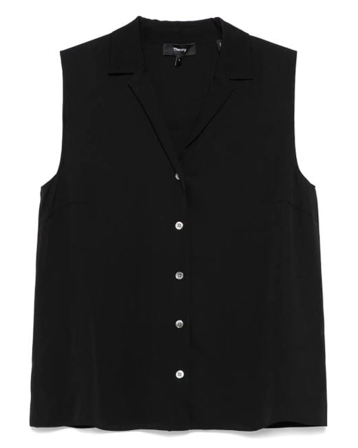 Theory Zijden Blouse in het Black