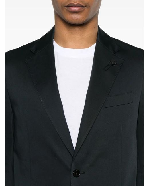 Lardini Black Brooch-Detail Blazer for men