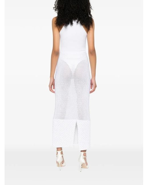 Brandon Maxwell White Ribbed Bodysuit