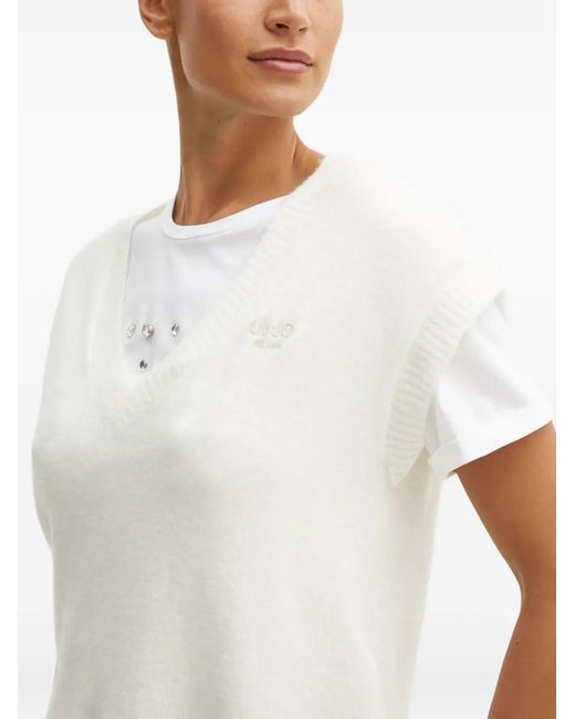 Liu Jo White V-Neck Vest
