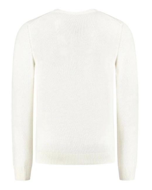 Fedeli White Crew-Neck Jumper for men