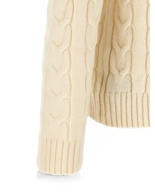 Zanone White Braided-Knit Mock-Neck Sweater for men