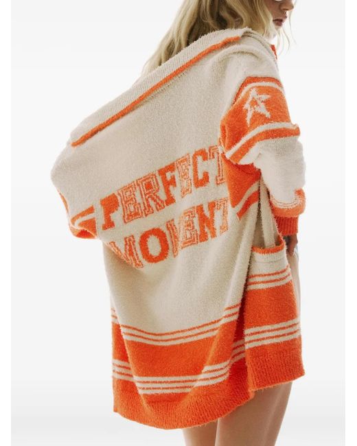 Perfect Moment Orange Schild Cotton Knit Cardigan