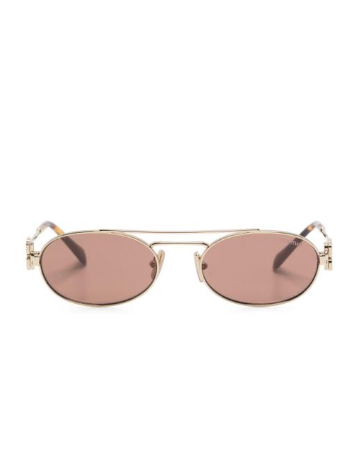 Miu Miu Pink Oval-frame Sunglasses