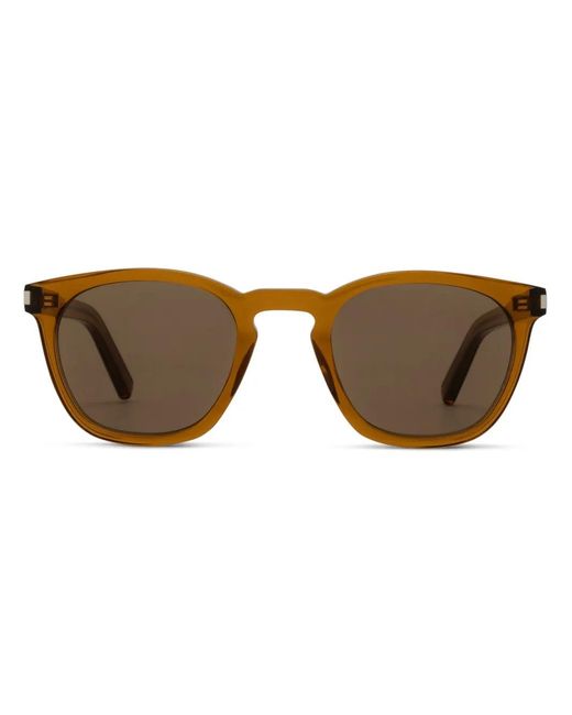 Saint Laurent Brown Logo-Print Sunglasses