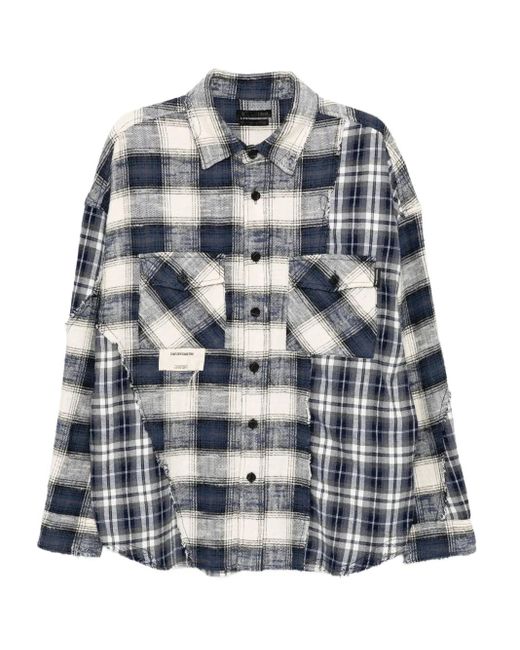 FIVE CM Gray Checked Shirt for men