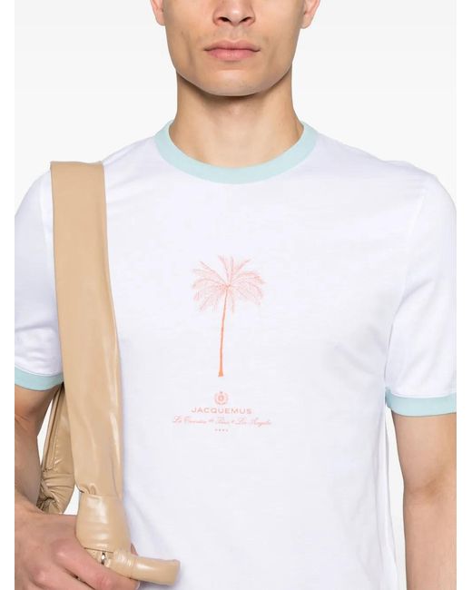 Jacquemus White Printed T-Shirt for men
