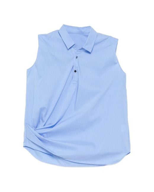 JNBY Blue Draped Striped Shirt