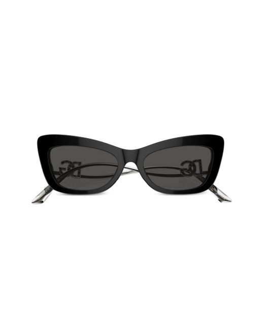 Dolce & Gabbana Crystal Zonnebril Met Cat-eye Montuur in het Black