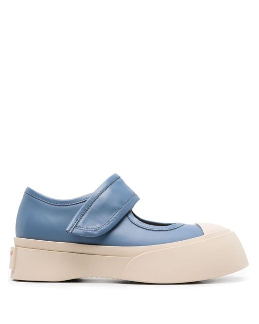 Marni Blue Panelled Mary Jane Sneakers