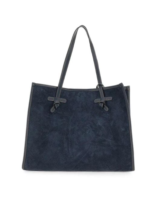 MARCELLA CLUB Blue Marcella Suede Shoulder Bag